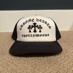 Chrome Hearts Black and White King Taco Trucker Hat